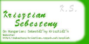 krisztian sebesteny business card